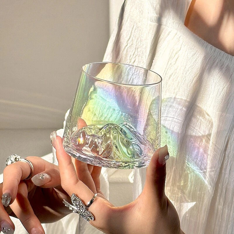 1/2pcs Mountain Glass Cup Whiskey Glass Transparent Guanshan Water Cup Beer Wine Bottle Milk Coffee Mug Aesthetic Cup