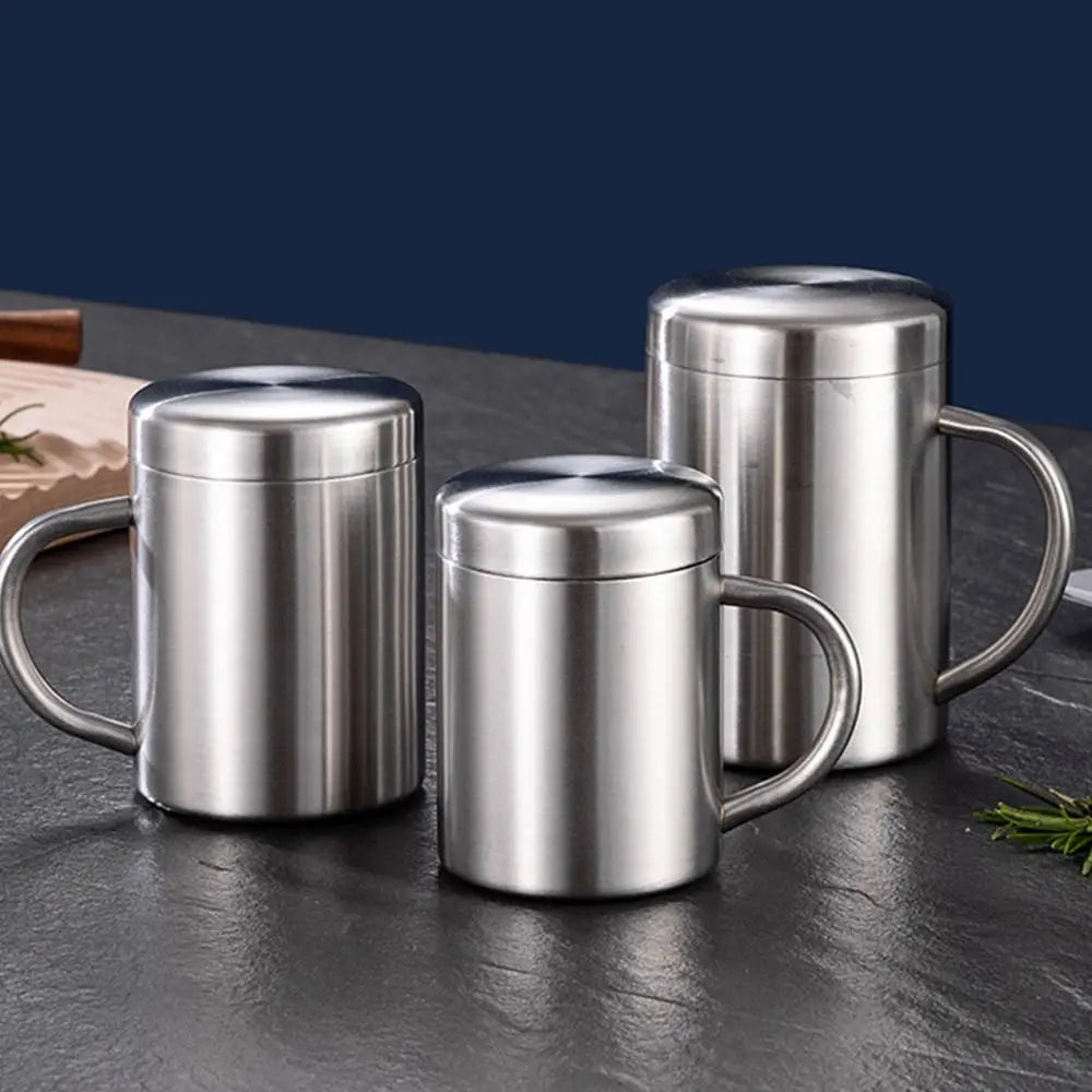 1Pcs 200/300/400ML Stainless Steel Coffee Mug Double Layer Anti-scalding Cup Portable Drink Beer Tea Juice Thermal Tumbler