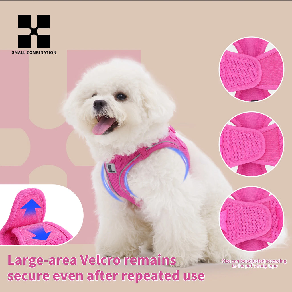 Dog Harness Leash Set for Small Medium Dog Adjustable Reflective Puppy Cat Harness pet Vest Chihuahua Dachshund Outdoor Walking