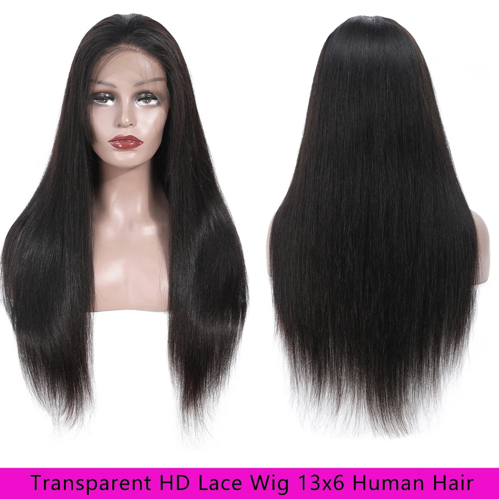 13x6 Lace Front Human Hair Wigs 30 Inch Straight Human Hair Wigs Transparent Brazilian Wigs Human Hair For Women Pre Plucked