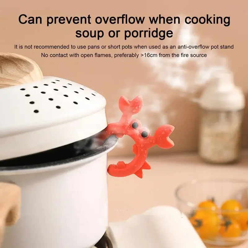 Utensil Rest Crab Shaped Silicone Utensil Rest Countertop Ladle Holder Anti-Overflow Stove Top Spatula Holder Kitchen Gadget