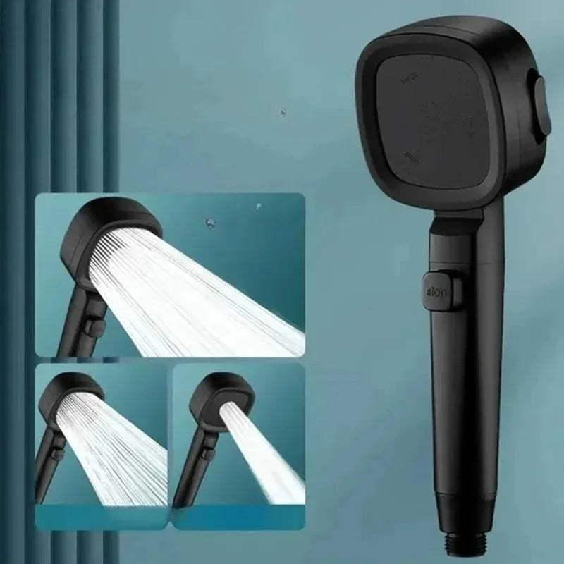 3 Modes Adjustable One-Key Stop Water Shower Heads High Pressure Water Saving Shower Heads High Quality Bathroom Showers