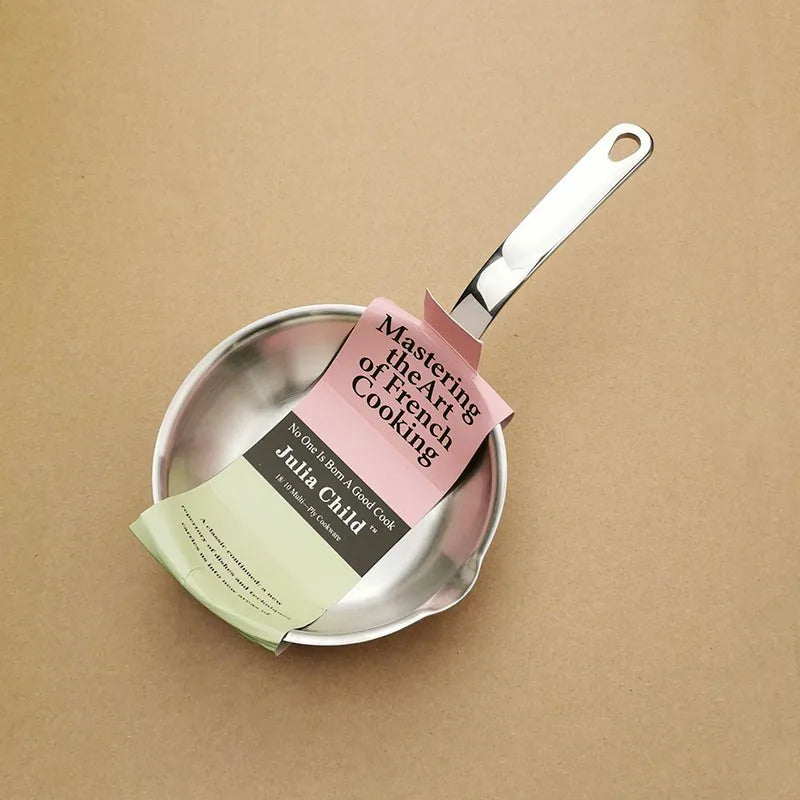 304 Stainless Steel Mini Frying Pan Small Special Induction Cooker Non-stick Oil Splashing Hot Oil 12CM Small Frying Pan