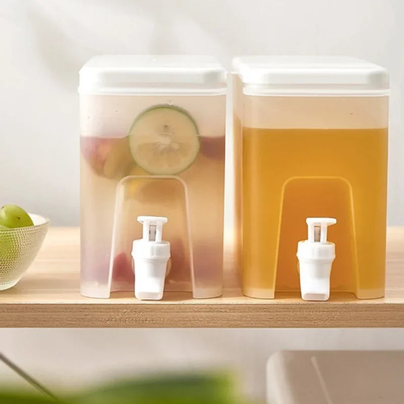 2Pcs Large Capacity Cold Kettle 3.5L Juice Jug Cold Kettle with Faucet In Refrigerator Ice Drink Dispenser Fridge and Faucet