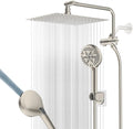 12" All Metal High Pressure Shower Head Combo with 10-Spray Settings, Rainfall Head, Adjustable Arm & Hose