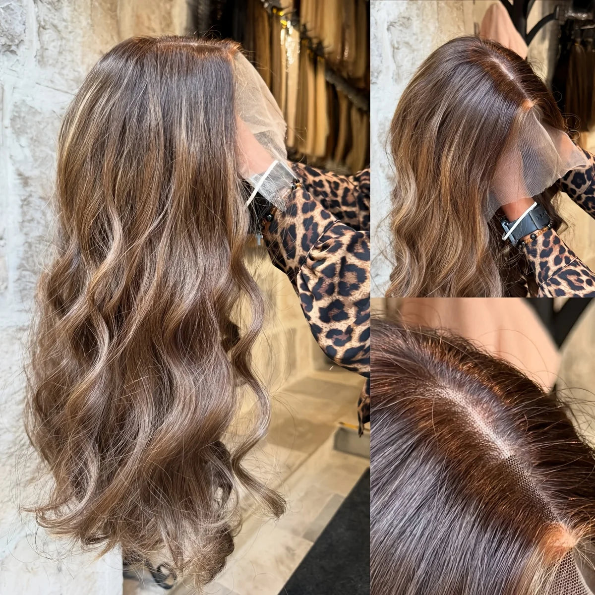 26 inch Highlight Blonde Body Wave Jewish Human Hair Wig Baby Hair 5x5 Silk Base HD Lace European Hair Preplucked Glueless Daily