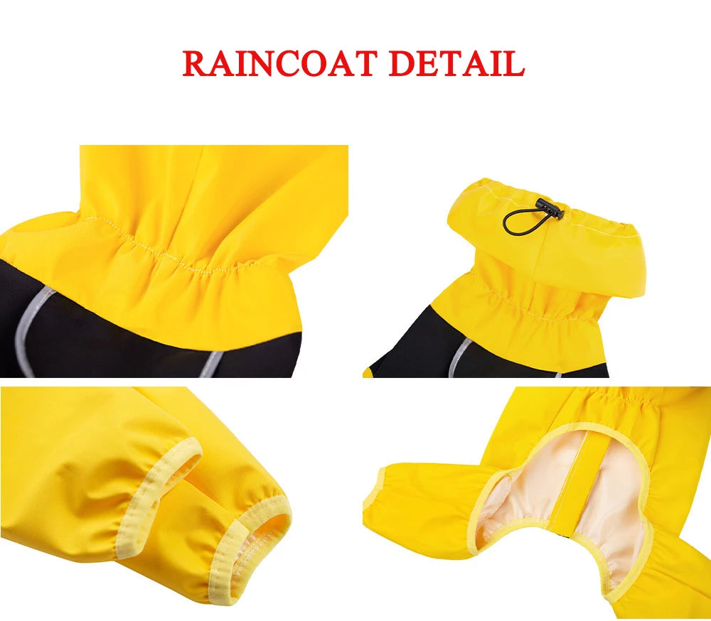 Full Coverage Dog Raincoat Waterproof Jumpsuit Overalls Full Wrap Design for Protection for Small Medium Large Extra Large Dogs