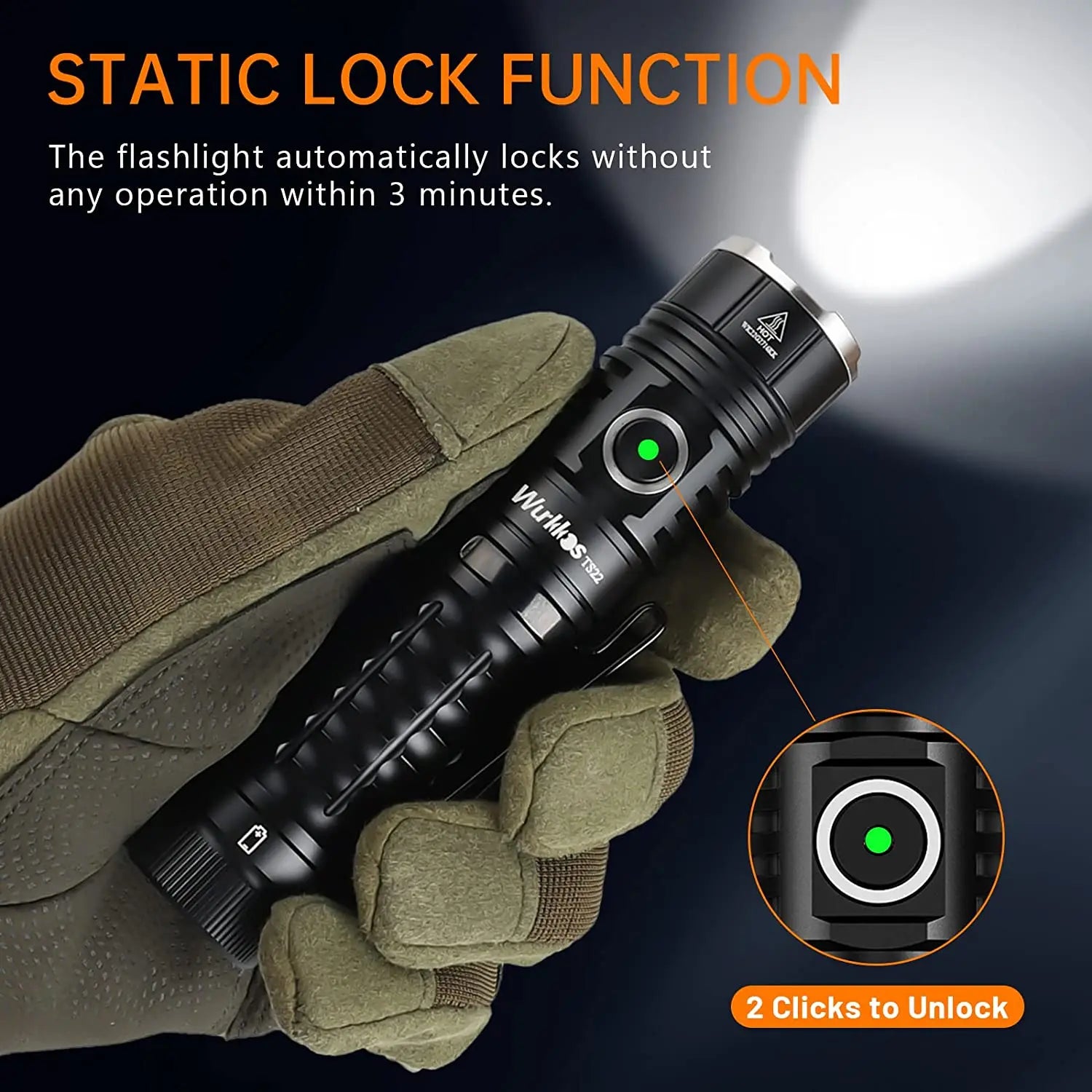 Wurkkos TS22 Rechargeable 21700 LED Flashlight XHP70D HICRI Powerful Max 4500LM with Magnet Tail & Reverse Charging for Hiking