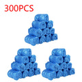 300-100Pcs Portable Shoe Cover Disposable Shoe Covers with T-shaped buckles Hand-Free PE Blue Shoe Cover for Rainy Floor