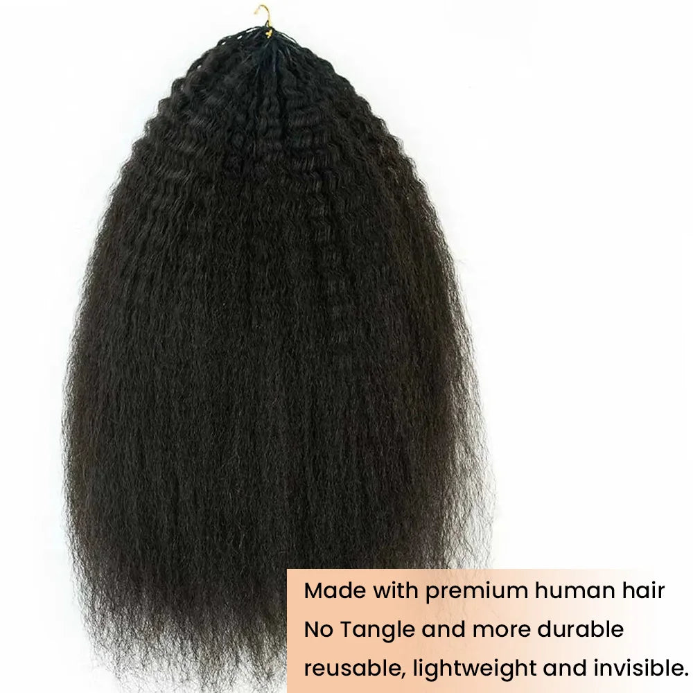 Kinky Straight Feather Crochet Human hair Knotless Pre-Separated Crochet Hair Extension Remy Hair Bundles 100% Human Hair 350G