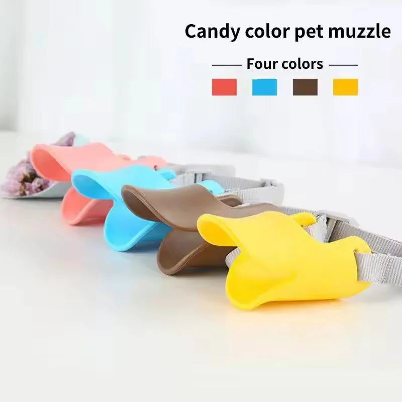 Silicone Soft & Safe Dog Muzzle - Anti-Biting, Anti-Barking, for Small to Medium Dogs,Anti-Bark Device,Duck-Bill Design