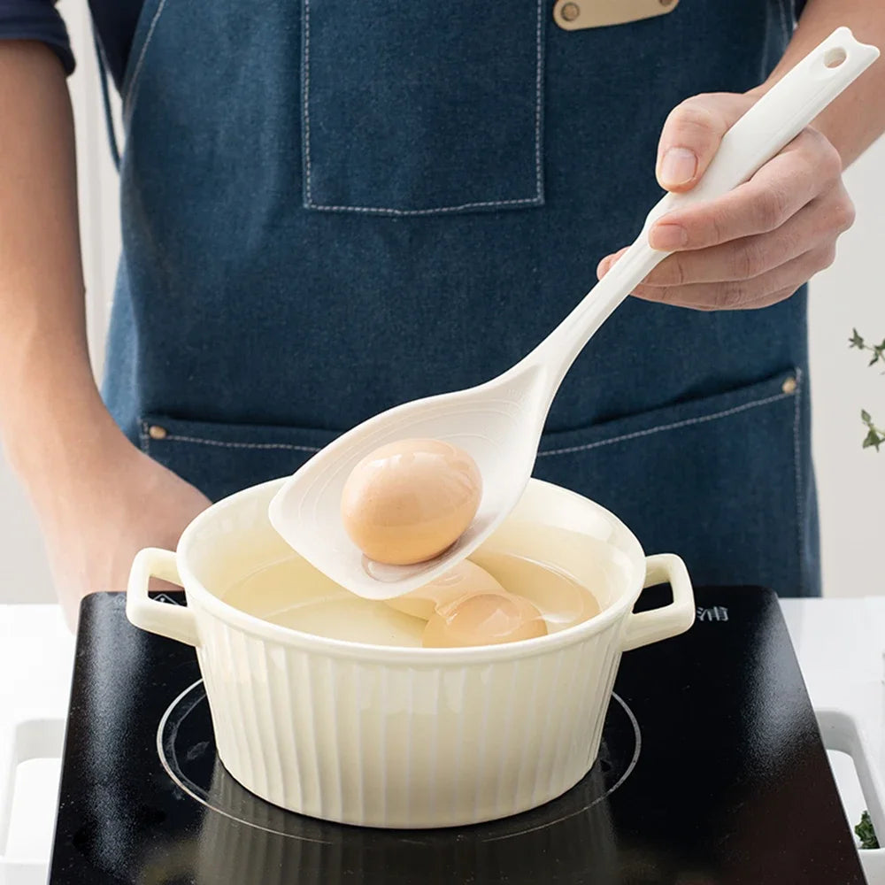 1Pc Food Grade Silicone Cooking Soup Spoon Dense Shovel Fried Fish Omelette Shovel Non-stick Spatula Kitchen Cooking Tools