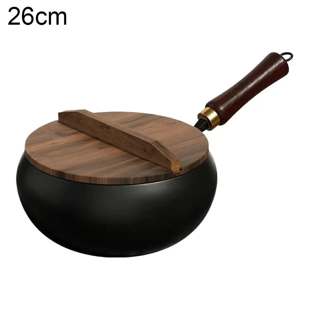 Chinese Style Non-stick Coating Frying Wok Pan Household Sistering Milk Stew Small Iron Pot Kitchen Utensils Tools