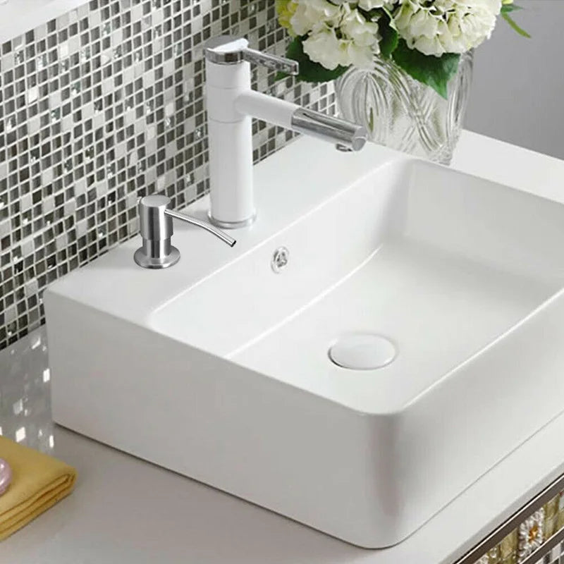 Built in Soap Dispenser for Kitchen Sink Brushed Nickel Stainless Steel Countertop Pump Head Dish Soap Hand Lotion Dispenser