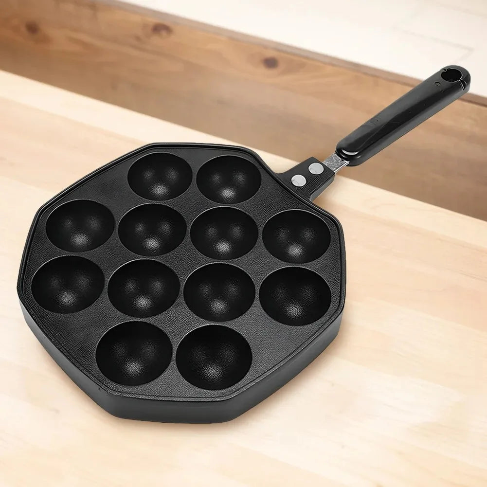 Takoyaki Pan 12 Molds Takoyaki Maker Skillet Aluminum Alloy Nonstick Grill Pan Cooking Plate for Octopus Balls Pancake cake make