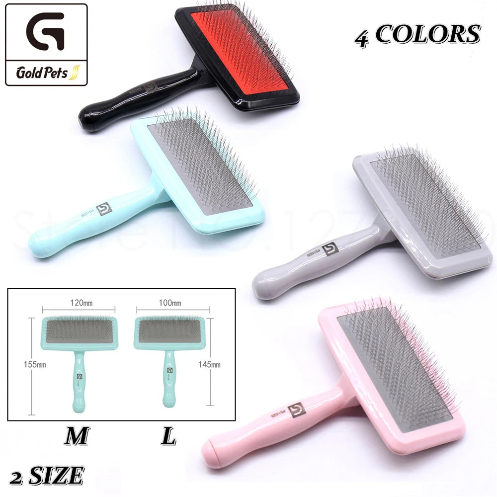 Pet Grooming Comb Shedding Hair Remover Light Handle Soft Needle Brush Slicker Massage Cleaning Tool Open-Knot Cat Pets Supplies