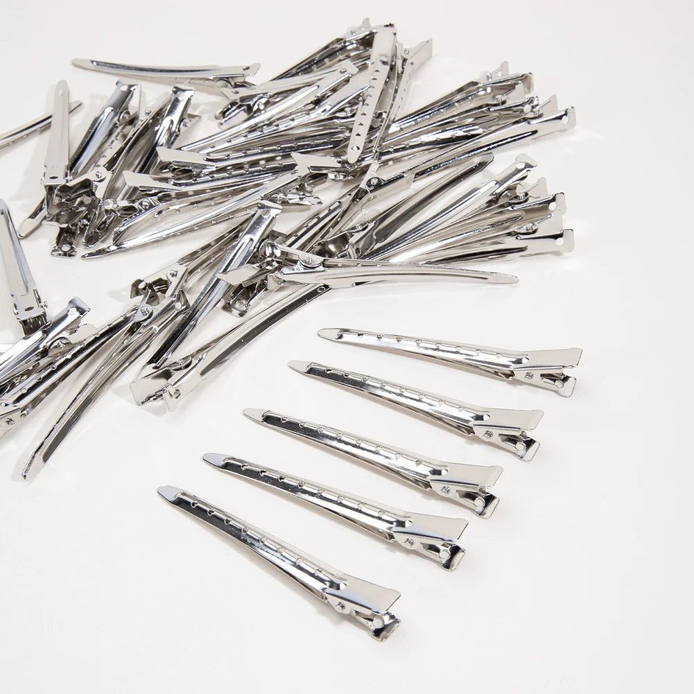 Duck Billed Alligator Curl Clips Stainless Steel Hair Styling Clips 24 pcs Home Hair Clips Set for Women Styling Sectioning