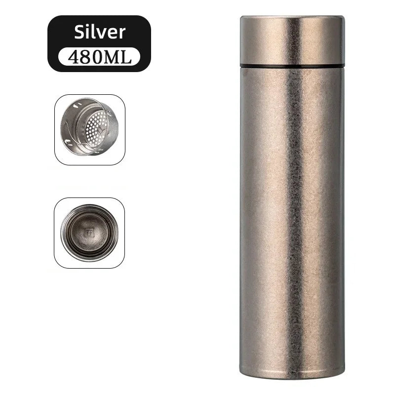 JUSTINLAU Pure Titanium Insulated Cups Men&Women Water Cup Portable Business Office Cup Titanium Cup Hot& Cold Insulation Bottle