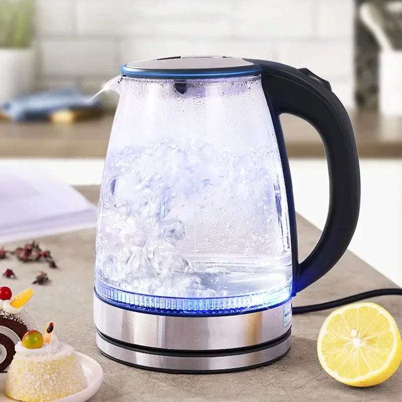 Electric Glass Kettle – 1.5L Borosilicate Tea Pot with Heating Base, Fast Boil Water Heater for Home & Office