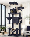 76-Inch Tall Cat Tree Tower with Condos, Hammock & Perches for Adult Cats - Multi-Level Furniture for Climbing & Play