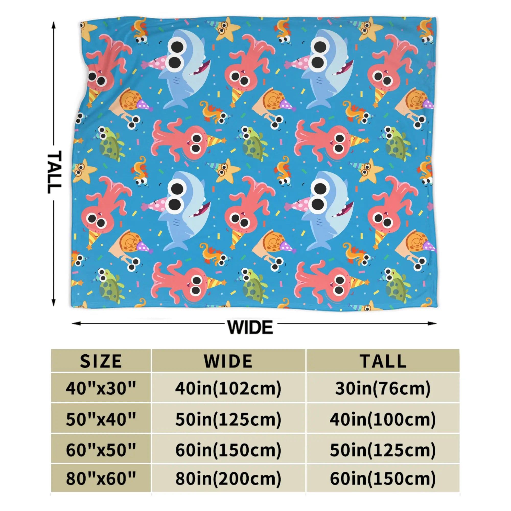 Warm Soft Blanket Picnic Finny the Shark Confetti Birthday Throw Blanket Super Simples Flannel Bedspread For Sofa Bed Cover