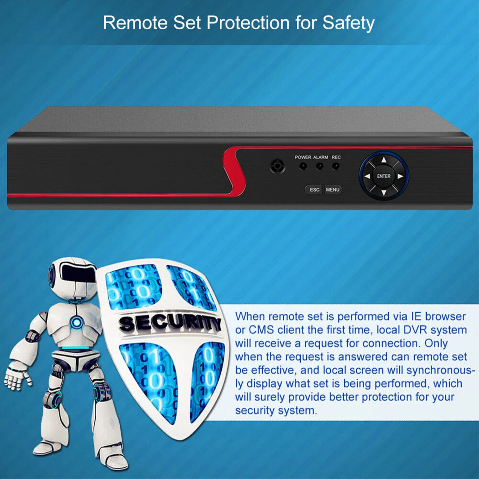 Security Camera DVR Recorder Set Night Vision Motion Detection Security Camera 8CH Hybrid Digital Video Recorder