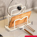 Kitchen countertop shelf, multi-function pot lid holder, non-perforation, vertical cutting board, spatula rack storage