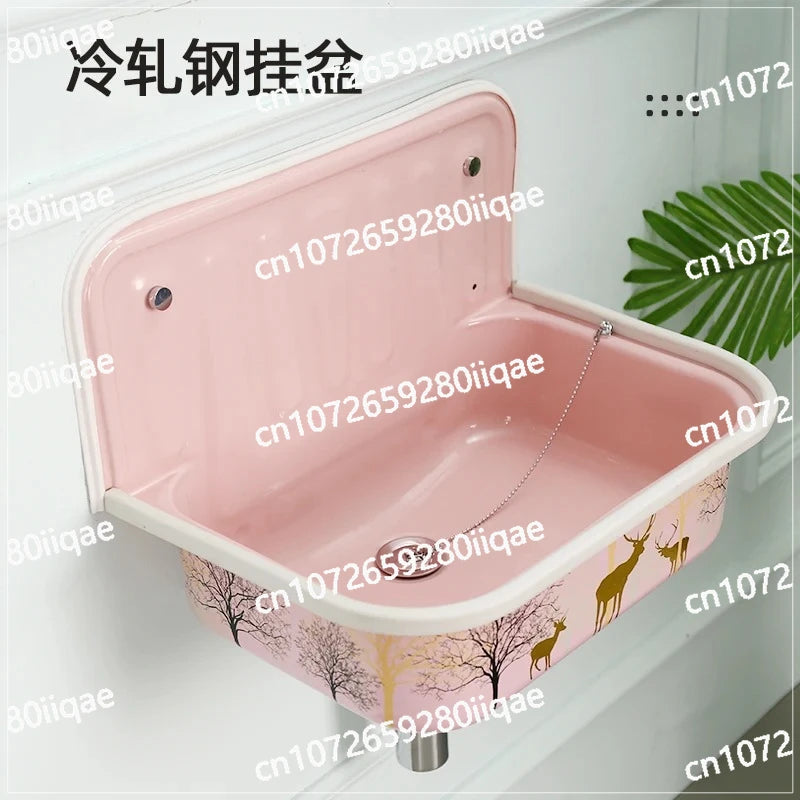 Wash Kitchen Balcony European Wash Basin Retro Bronze Plating Nostalgia Hanging Basin Bathroom Sink Model Room