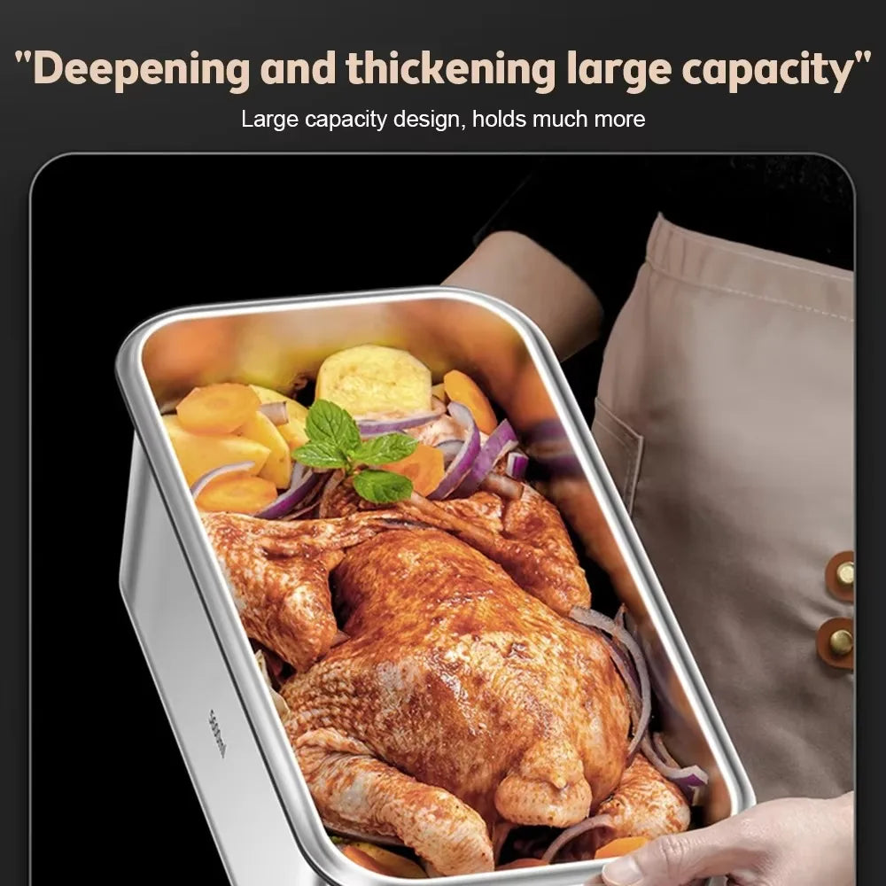 316 Stainless Steel Food Storage Container Set, Airtight Leakproof Kitchen Organizer with Lids, Large Capacity Bento Box