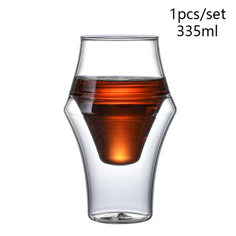 New Creative Double-layer Glass Cup Espresso Coffee Cup Anti-scalding Milk Party Brandy Wine Teacup Mug 120/250/335ml