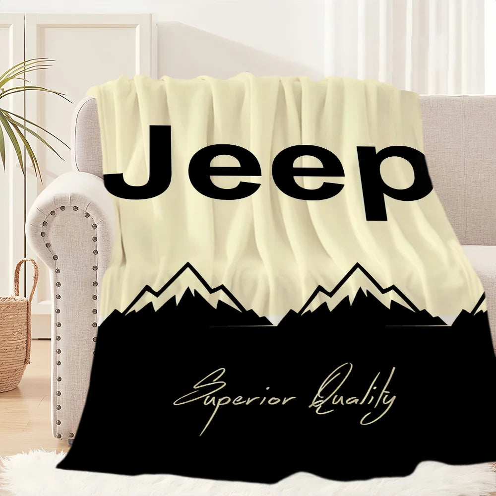Fashion Logo Racing Cras J-Jeep Cool Blanket Plush Nap Sofa rug for Living Room Office Bedroom Birthday Home Travel Kid Gifts