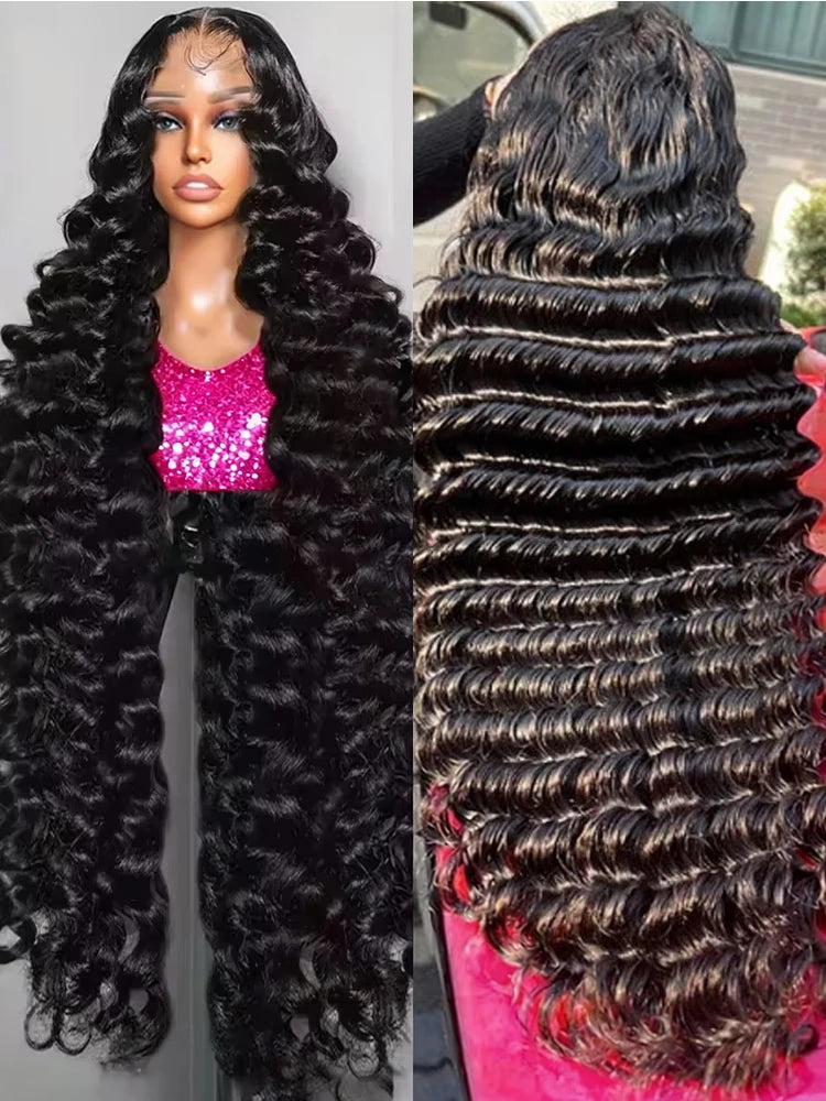 30 40 Inch Loose Water Wave 13x6 Lace Front Human Hair Wig Brazilian Deep Wave 13x4 360 HD Lace Frontal Wig Curly Wigs For Women
