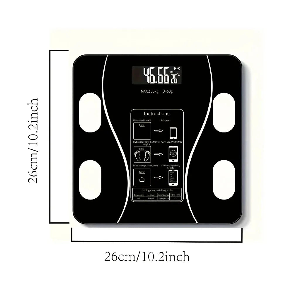 Digital bathroom scale - high-precision and easy to read LCD display screen, battery powered, preferred for fitness enthusiasts.