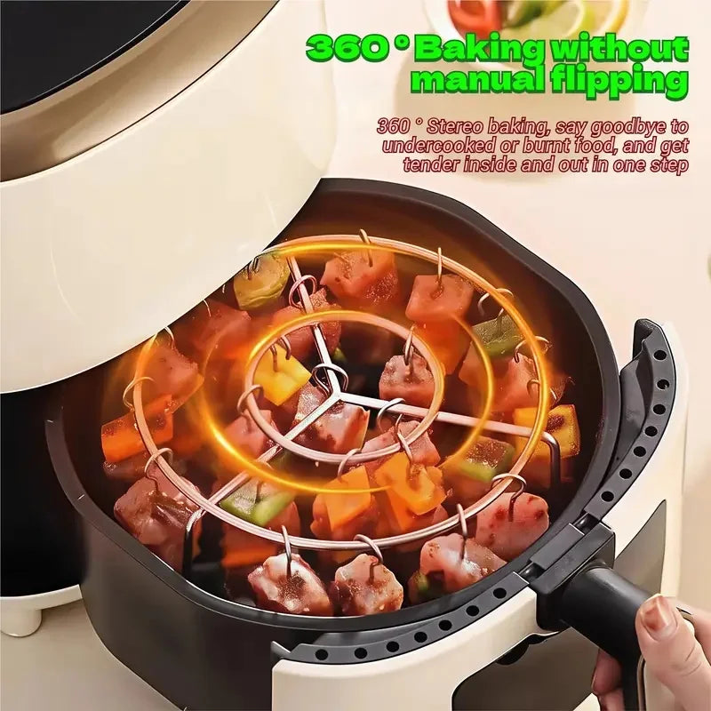 Air fryer skewer rack, stainless steel household skewer grill, hanging grill, simple skewer rack, skewer bracket