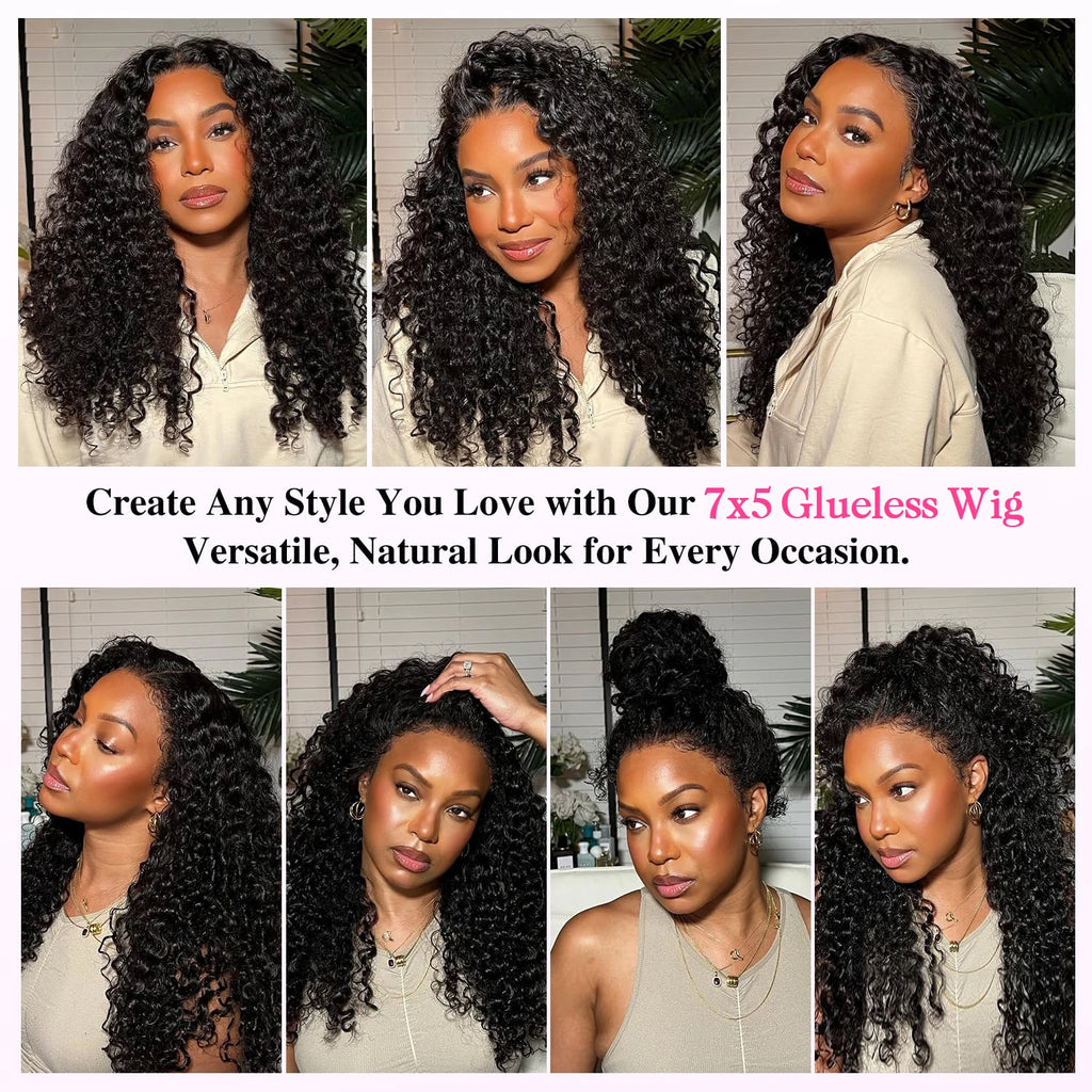 13x6 HD Burmese Curly Human Hair Wig Glueless Wear And Go 100% Human Hair Water Wave Wigs with Spiral End for Women 300% Density