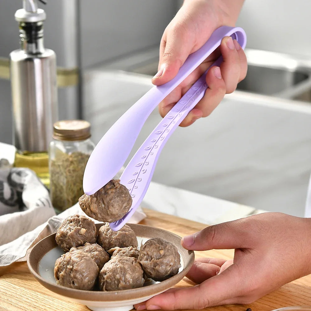 1Pcs Silicone Grill Tongs Non-Stick Food Bread Clip Heat Resistant BBQ Salad Cooking Serving Clamp Clip For Kitchen