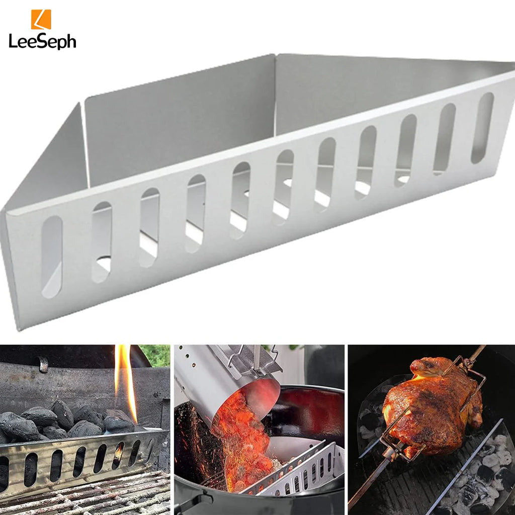 Leeseph Stainless Steel Charcoal Basket, BBQ Grilling Accessories for Grills and Kettles, Charcoal Grill Accessories