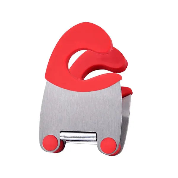 Stainless Steel Pot Clip Holder Spoon Rest Anti-Scald Silicone Grip Pot Clip Holder Easy Pot Fixed Clamp Kitchen Gadget Organize