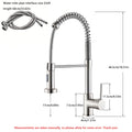 US Ship Spring Pull Down Kitchen Faucet Cold and Hot Water Tap Stainless Steel Stream Spray Sink Faucet Rotate Kitchen Mixer Tap
