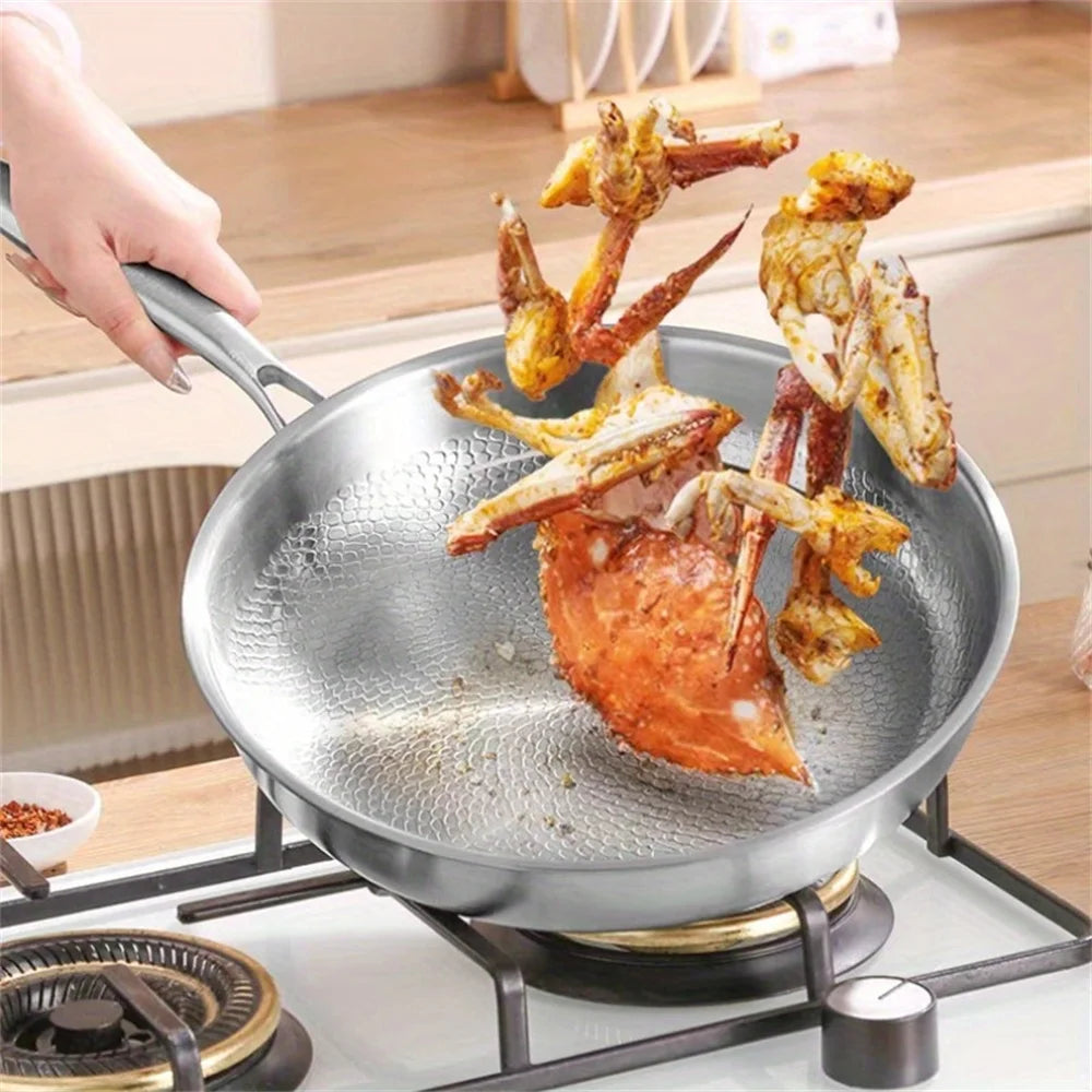 Cookware Fish Scale Hammered Titanium Frying Pan 26cm/28cm - Titanium Non-Stick Surface, Kitchen Pan for Induction Cooktops