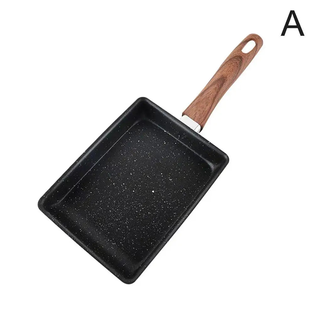 Japanese Omelette Pan  With Wooden Handle Nonstick Egg Pan Skillet Rectangle Tamago Pan Small Egg Frying Pan with Cooking Tools