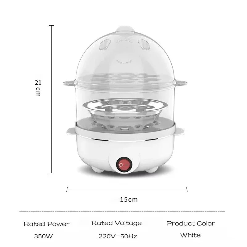 Egg Cooker Multifunctional Electric Egg Boiler Double Layers Egg Cooker Mini Steamer Poacher Kitchen Cooking Breakfast Machine