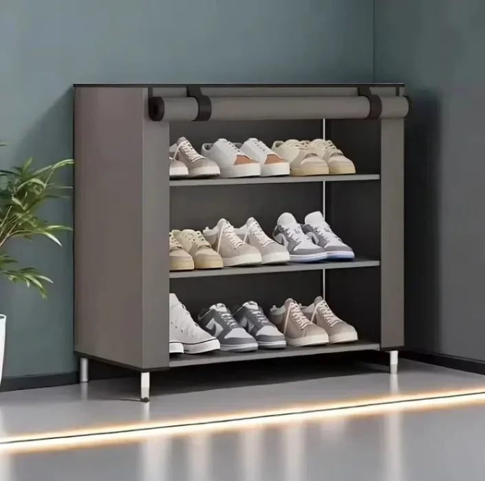 3-Style Metal Shoe Cabinet with Dust Cover, Large Capacity Multi-Layer Shoe Rack, Easy Assembly Storage Organizer