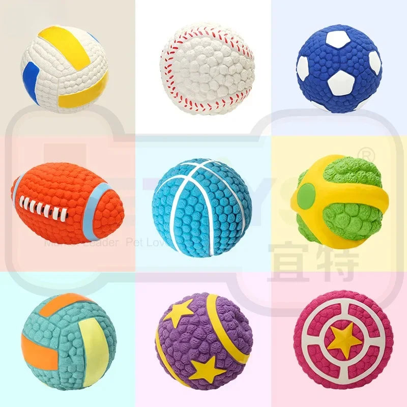 Internet Celebrity Hot Dog Toy Latex Rugby Tennis Dog Bite  Sound Ball Pet Toy Grinding Sound Toy Latex Rugby Dog Toy Latex New