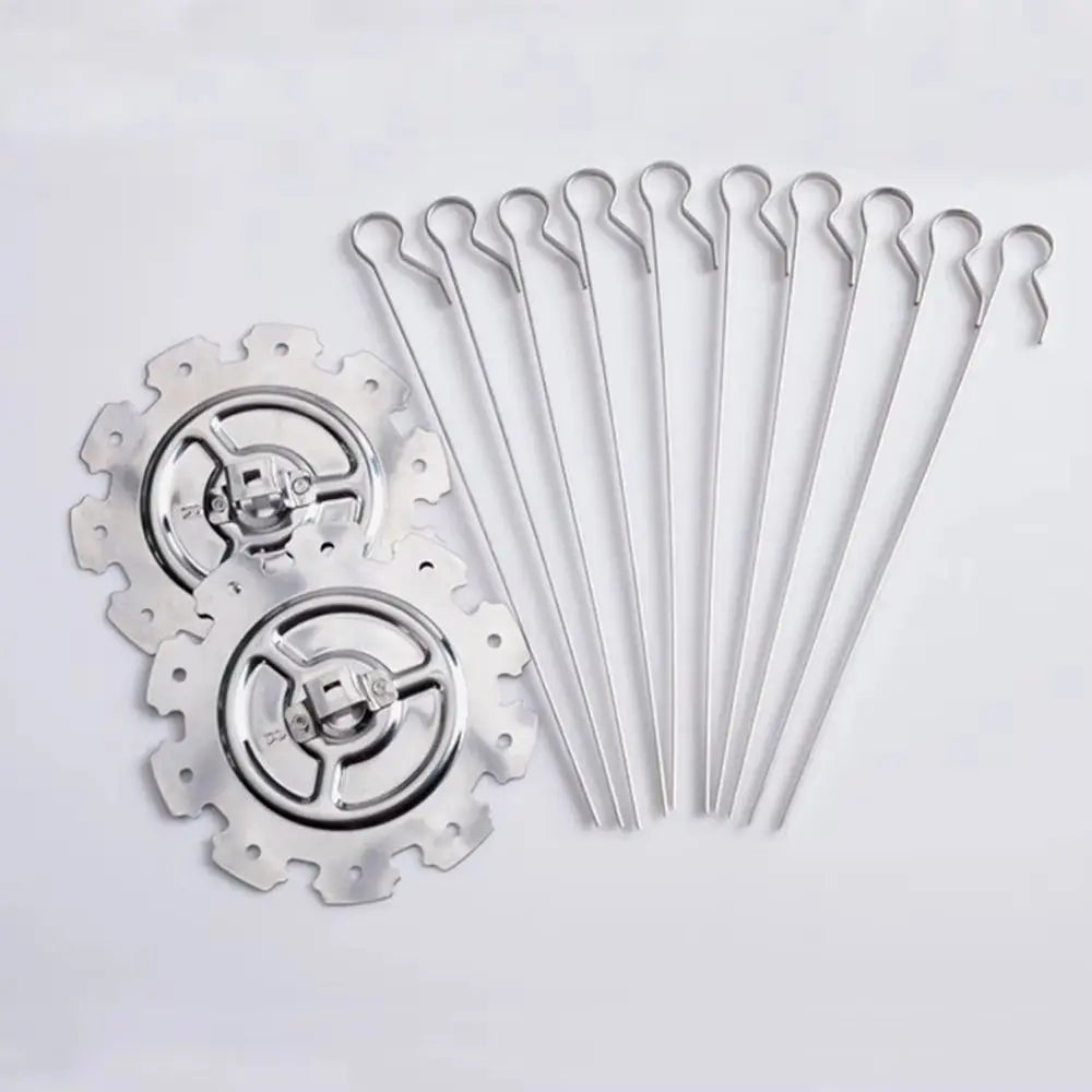 Stainless Steel Rotating Barbecue Grill Detachable Design Heat-Resistant BBQ Rotating Cage 10 Grilled Skewers Non-Stick