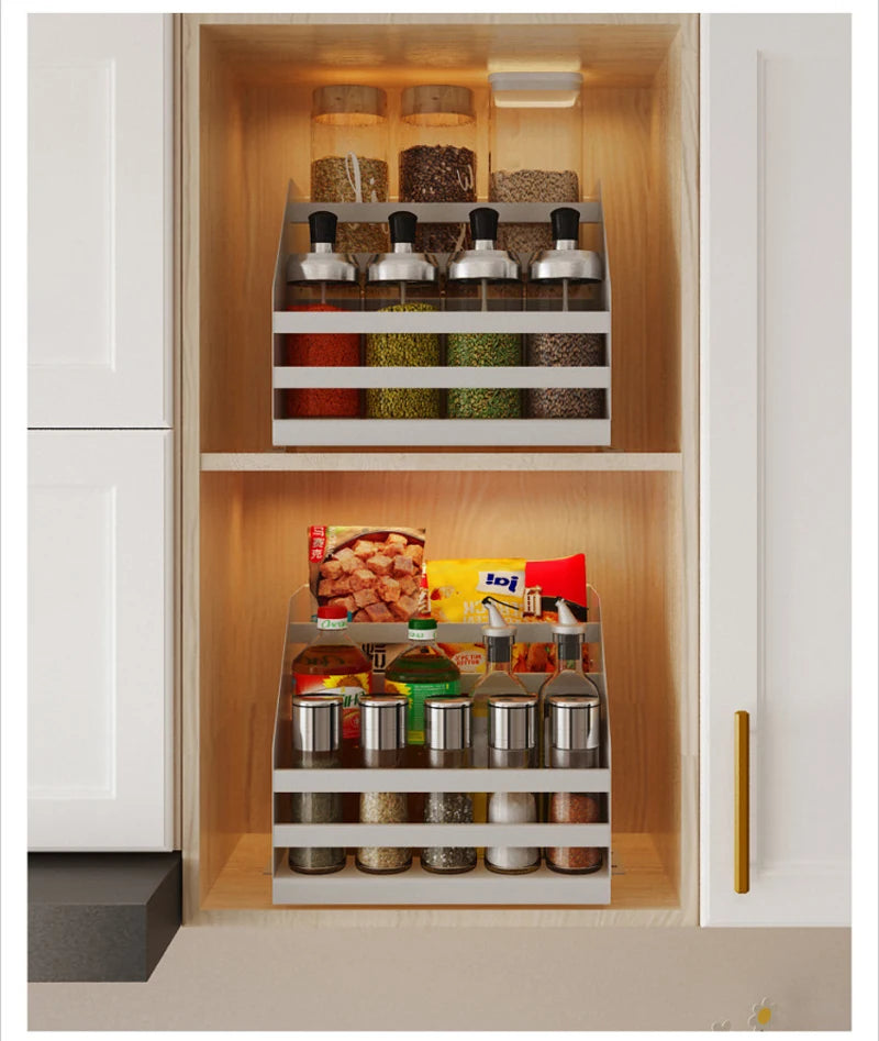Kitchen high cabinets storage rack  lifting Pull basket  hanging cabinets pull-down shelves seasoning racks