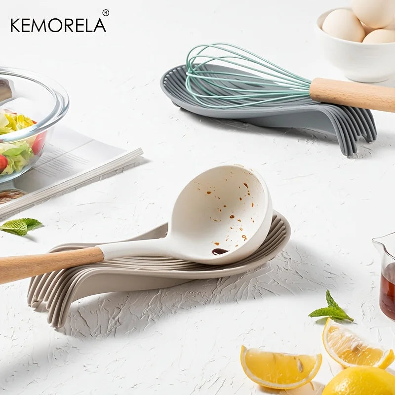 1PCS Silicone Spoon Rest Kitchen Tool Holder Pad with Non-Slip Heat Resistant Design for Cooking Utensils Organization of Ladles