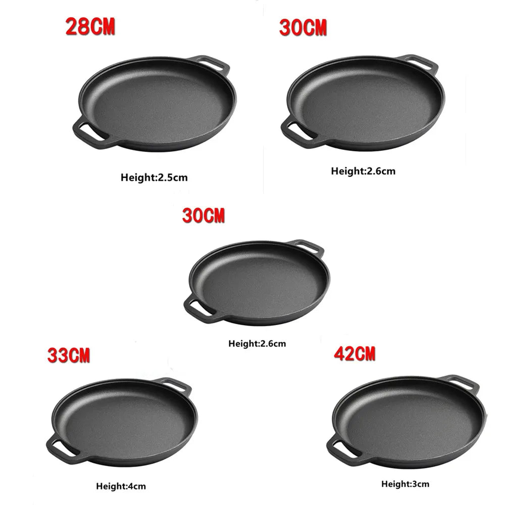 2026 Multi-Purpose Cast Iron Frying Non-Stick Skillet for Stove & Outdoor Cooking,Lightweight Round Griddle for Home Kitchen