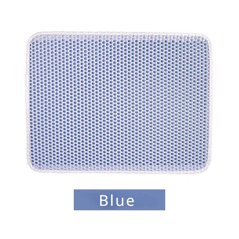 Double-Layer Honeycomb Cat Litter Mat Waterproof Anti-Slip for All Ages Cats Litter Box Floor Protector Durable and Easy Clean