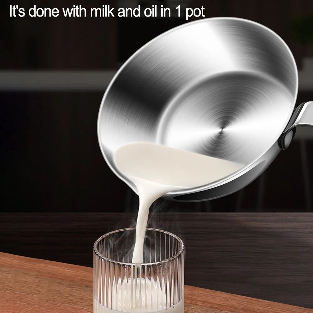 1pcs 316 Stainless Steel Frying Pan Nonstick Wok Uncoated Pot Mini Egg Pan Home Induction Cooker Gas Stove Kitchen Tool